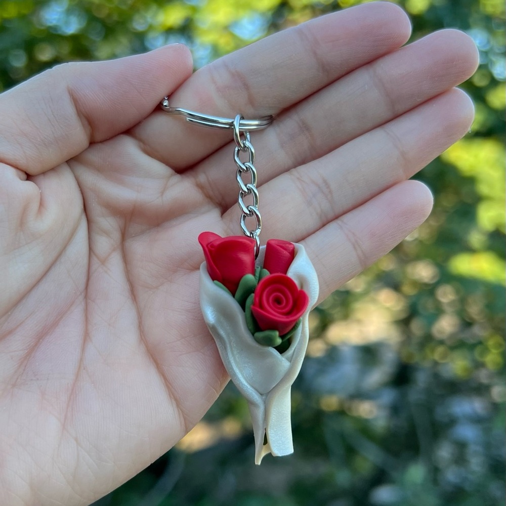 3 red roses Keychain